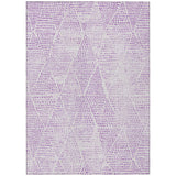 5' X 8' Purple And Ivory Geometric Washable Indoor Outdoor Area Rug