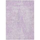 8' X 10' Purple And Ivory Geometric Washable Indoor Outdoor Area Rug