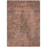 5' X 8' Salmon Charcoal And Beige Geometric Washable Indoor Outdoor Area Rug