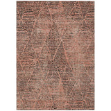 8' X 10' Salmon Charcoal And Beige Geometric Washable Indoor Outdoor Area Rug