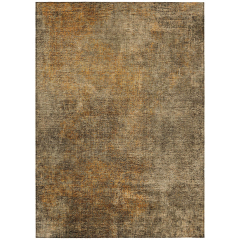 5' X 8' Brown Beige And Taupe Abstract Washable Indoor Outdoor Area Rug