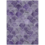 5' X 8' Purple Lilac And Lavender Abstract Washable Indoor Outdoor Area Rug