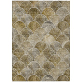3' X 5' Taupe Beige And Gray Abstract Washable Indoor Outdoor Area Rug