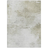 8' X 10' Ivory Beige And Taupe Abstract Washable Indoor Outdoor Area Rug