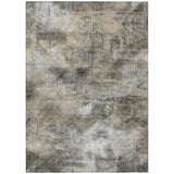 5' X 8' Beige Taupe And Gray Abstract Washable Indoor Outdoor Area Rug
