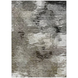 5' X 8' Taupe Beige And Ivory Abstract Washable Indoor Outdoor Area Rug
