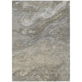 3' X 5' Taupe Beige And Ivory Abstract Washable Indoor Outdoor Area Rug