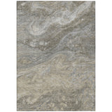 5' X 8' Taupe Beige And Ivory Abstract Washable Indoor Outdoor Area Rug