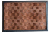 16" X 24" Brown Synthetic Fiber Abstract Outdoor Door Mat