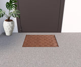 16" X 24" Brown Synthetic Fiber Abstract Outdoor Door Mat