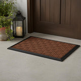 16" X 24" Brown Synthetic Fiber Abstract Outdoor Door Mat