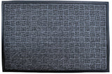 24" X 36" Gray Synthetic Fiber Abstract Outdoor Door Mat