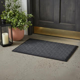 24" X 36" Gray Synthetic Fiber Abstract Outdoor Door Mat