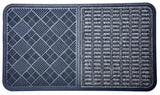 16" X 28" Gray Synthetic Fiber Abstract Outdoor Door Mat