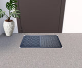 16" X 28" Gray Synthetic Fiber Abstract Outdoor Door Mat