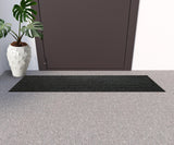 10" X 48" Gray Synthetic Fiber Striped Outdoor Door Mat