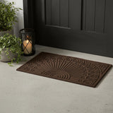 24" X 36" Brown Synthetic Fiber Abstract Outdoor Semi Circle Door Mat