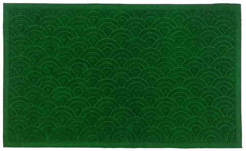 3' X 5' Blue Beige And Green Wool Abstract Hand Tufted Area Rug
