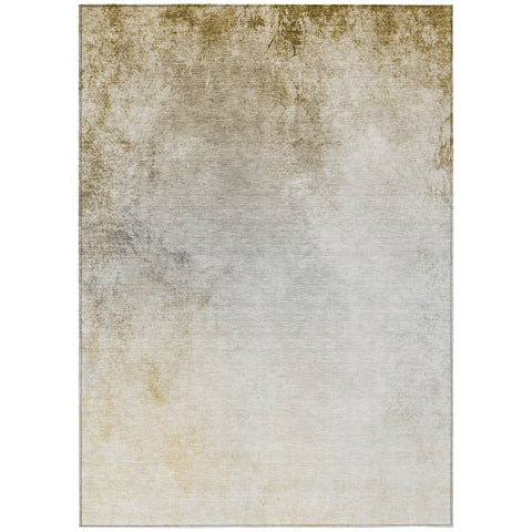 8' X 10' Taupe Beige And Ivory Ombre Washable Indoor Outdoor Area Rug