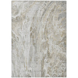 5' X 8' Taupe Beige And Ivory Abstract Washable Indoor Outdoor Area Rug