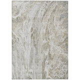 8' X 10' Taupe Beige And Ivory Abstract Washable Indoor Outdoor Area Rug