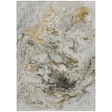 8' X 10' Taupe Beige And Ivory Abstract Washable Indoor Outdoor Area Rug