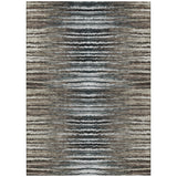 3' X 5' Brown Taupe And Chocolate Striped Washable Indoor Outdoor Area Rug