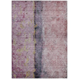 3' X 5' Blush Pink And Purple Abstract Washable Indoor Outdoor Area Rug