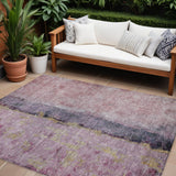 8' X 10' Blush Pink And Purple Abstract Washable Indoor Outdoor Area Rug