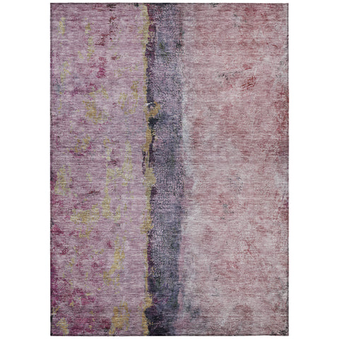 8' X 10' Blush Pink And Purple Abstract Washable Indoor Outdoor Area Rug