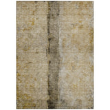 5' X 8' Brown Taupe And Gold Abstract Washable Indoor Outdoor Area Rug