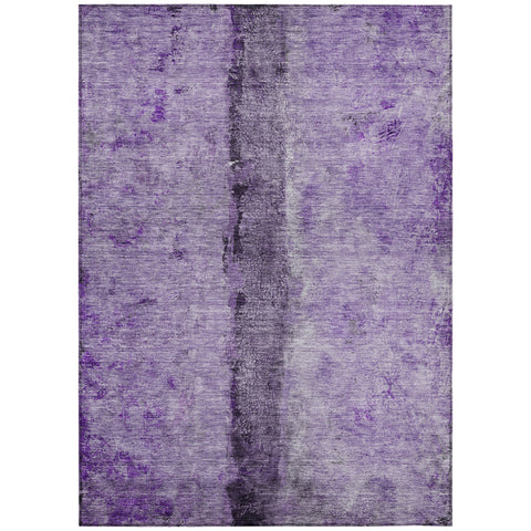 3' X 5' Purple And Lavender Abstract Washable Indoor Outdoor Area Rug