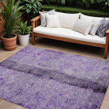 8' X 10' Purple And Lavender Abstract Washable Indoor Outdoor Area Rug