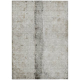 3' X 5' Taupe Beige And Gray Abstract Washable Indoor Outdoor Area Rug