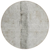 8' Taupe Beige And Gray Round Abstract Washable Indoor Outdoor Area Rug