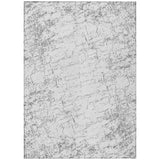8' X 10' Gray And Ivory Abstract Washable Indoor Outdoor Area Rug