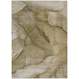 8' X 10' Brown Beige And Taupe Abstract Washable Indoor Outdoor Area Rug