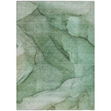 3' X 5' Green And Sage Abstract Washable Indoor Outdoor Area Rug