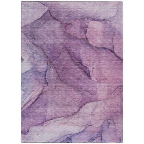 3' X 5' Purple Lilac And Lavender Abstract Washable Indoor Outdoor Area Rug