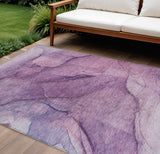 8' X 10' Purple Lilac And Lavender Abstract Washable Indoor Outdoor Area Rug