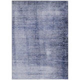 8' X 10' Navy Blue And Sky Blue Abstract Washable Indoor Outdoor Area Rug
