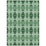 5' X 8' Emerald And Green Moroccan Washable Indoor Outdoor Area Rug