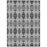 8' X 10' Gray Charcoal And Silver Moroccan Washable Indoor Outdoor Area Rug