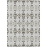 5' X 8' Taupe Beige And Coffee Moroccan Washable Indoor Outdoor Area Rug