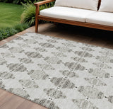 8' X 10' Taupe Beige And Coffee Moroccan Washable Indoor Outdoor Area Rug