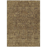 5' X 8' Brown And Taupe Floral Washable Indoor Outdoor Area Rug