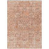 5' X 8' Salmon Orange And Gray Floral Washable Indoor Outdoor Area Rug