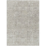 5' X 8' Taupe Beige And Gray Floral Washable Indoor Outdoor Area Rug