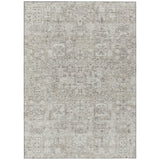 8' X 10' Taupe Beige And Gray Floral Washable Indoor Outdoor Area Rug