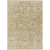 3' X 5' Wheat Beige And Gray Floral Washable Indoor Outdoor Area Rug